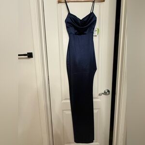 Windsor Navy Satin Dress